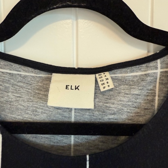 100% Cotton ELK black white grid t-shirt dress with pockets - women's 4 - Picture 7 of 7